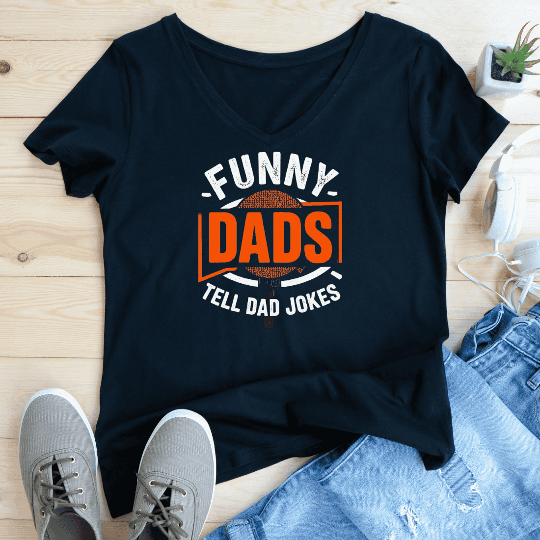 Funny Dads Tell Dad Jokes Microphone T-Shirt Design preview image.