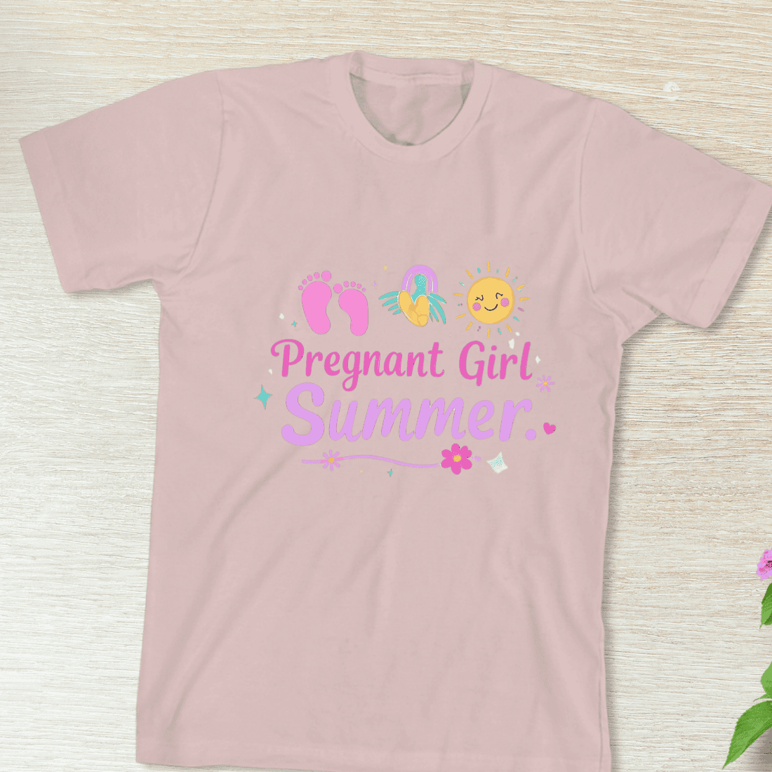 Cute Pregnancy Summer T-Shirt Design preview image.