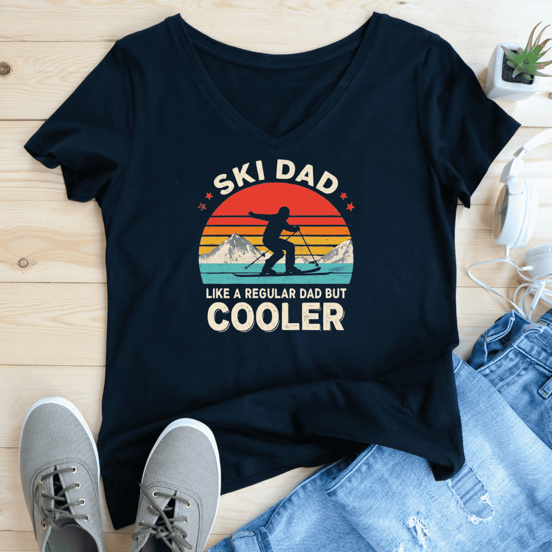 Ski Dad Cooler T-Shirt Design preview image.