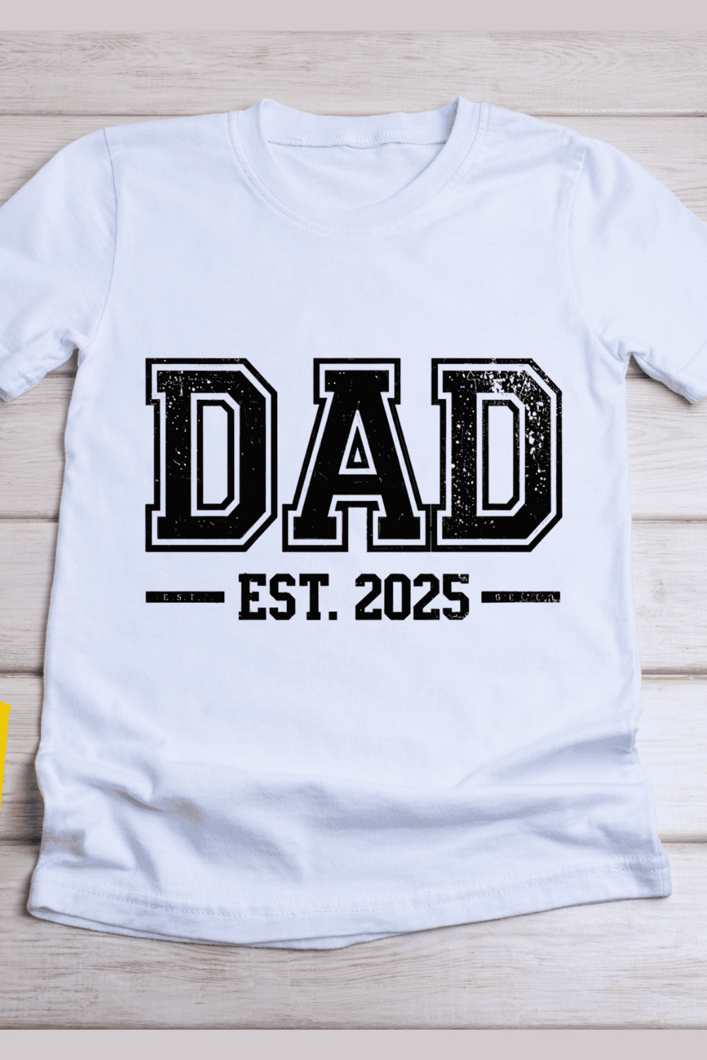 New Dad 2025 T-Shirt Design pinterest preview image.