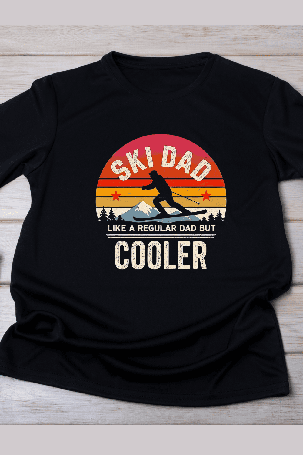 Father's Day Skiing Dad T-Shirt Design pinterest preview image.