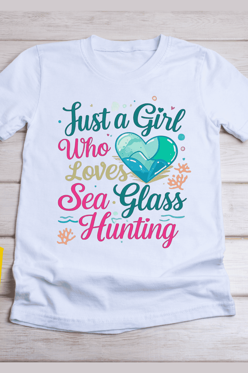 Sea Glass Collector T-Shirt Design pinterest preview image.