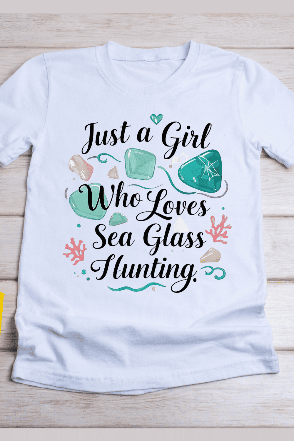 Sea Glass Hunter Quote T-Shirt Design pinterest preview image.