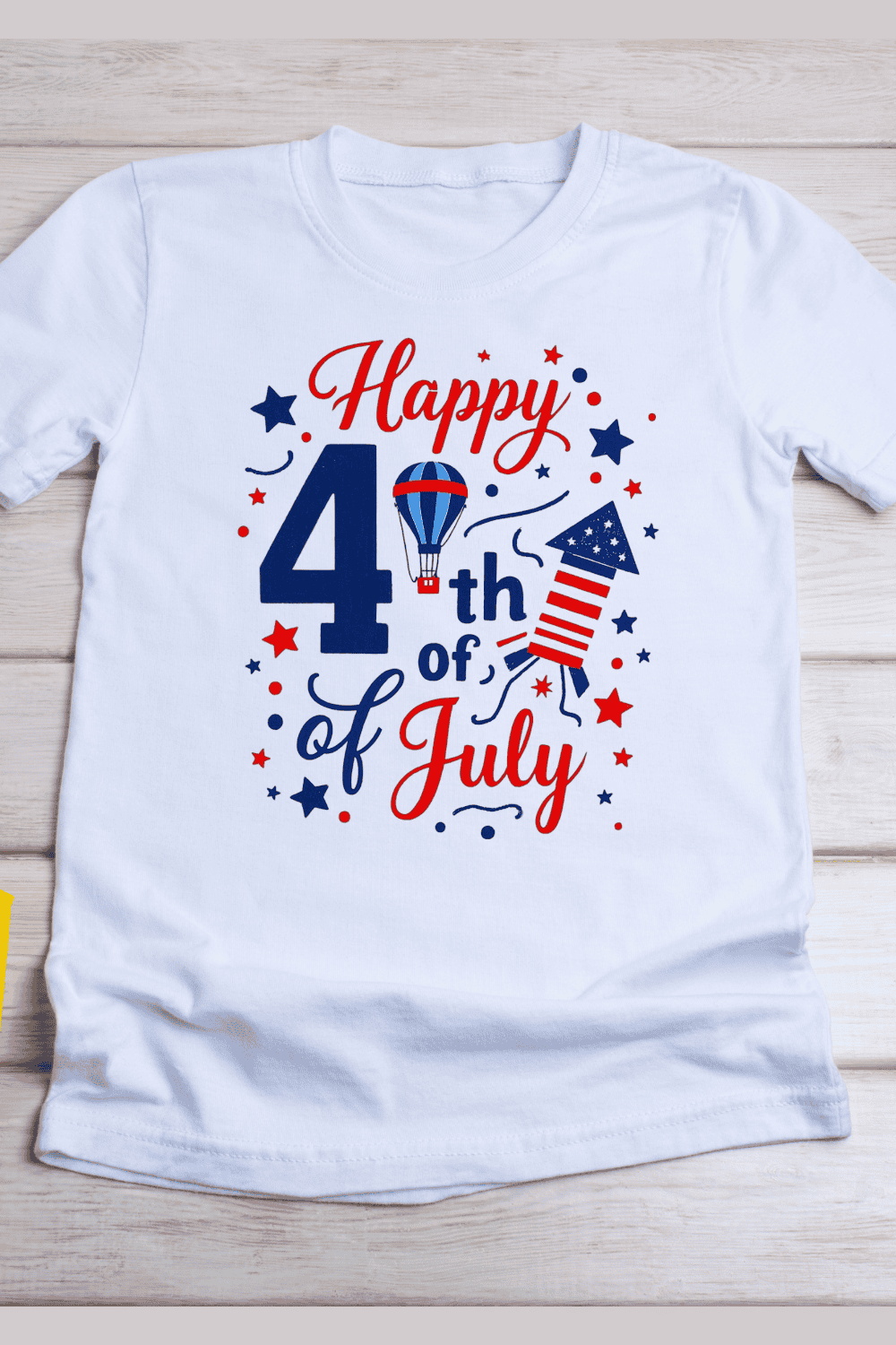 Fourth of July Typography T-Shirt Design pinterest preview image.