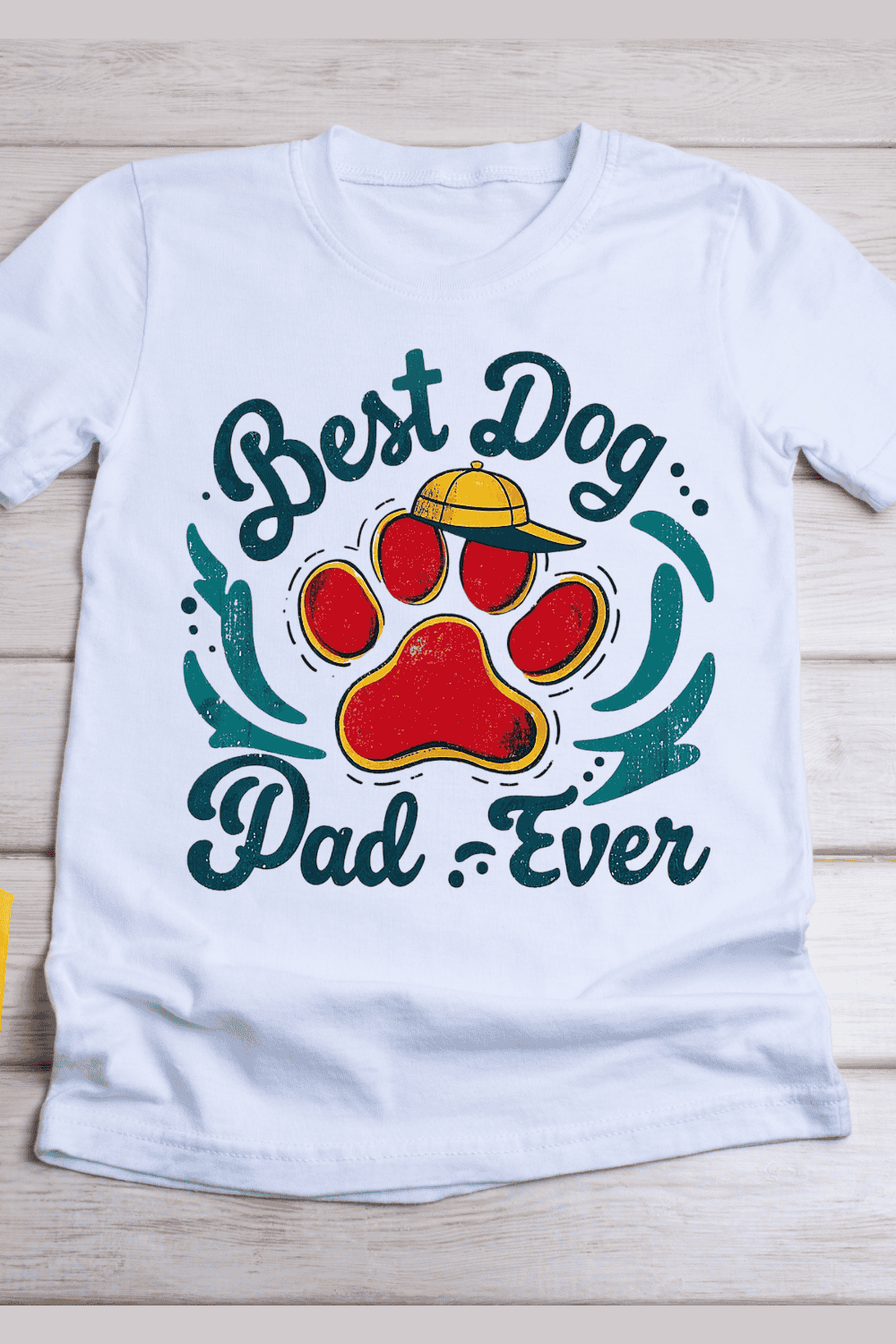 Adorable Dog Owner Father Artwork T-Shirt Design pinterest preview image.