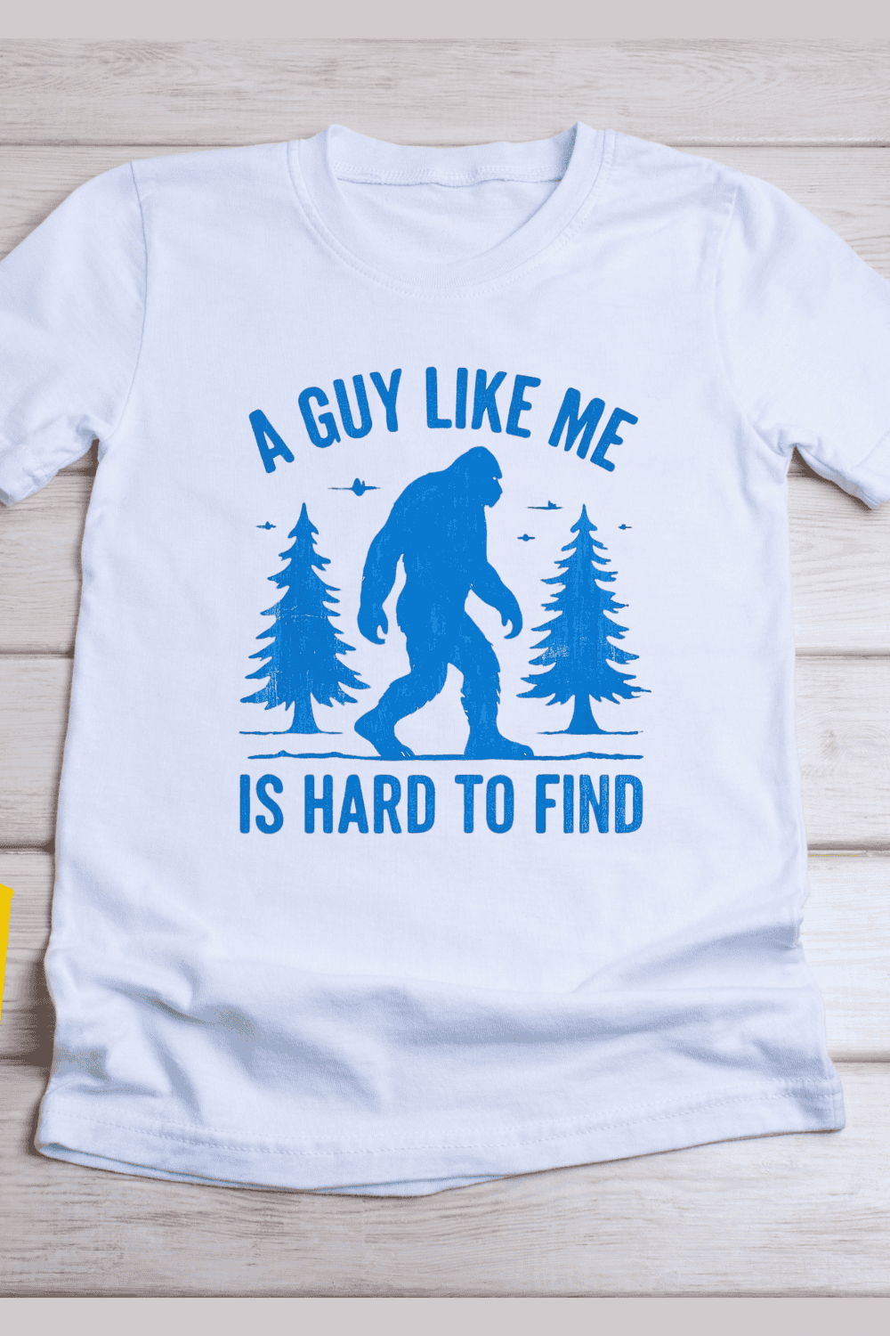 Mysterious Bigfoot Forest T-Shirt Design pinterest preview image.
