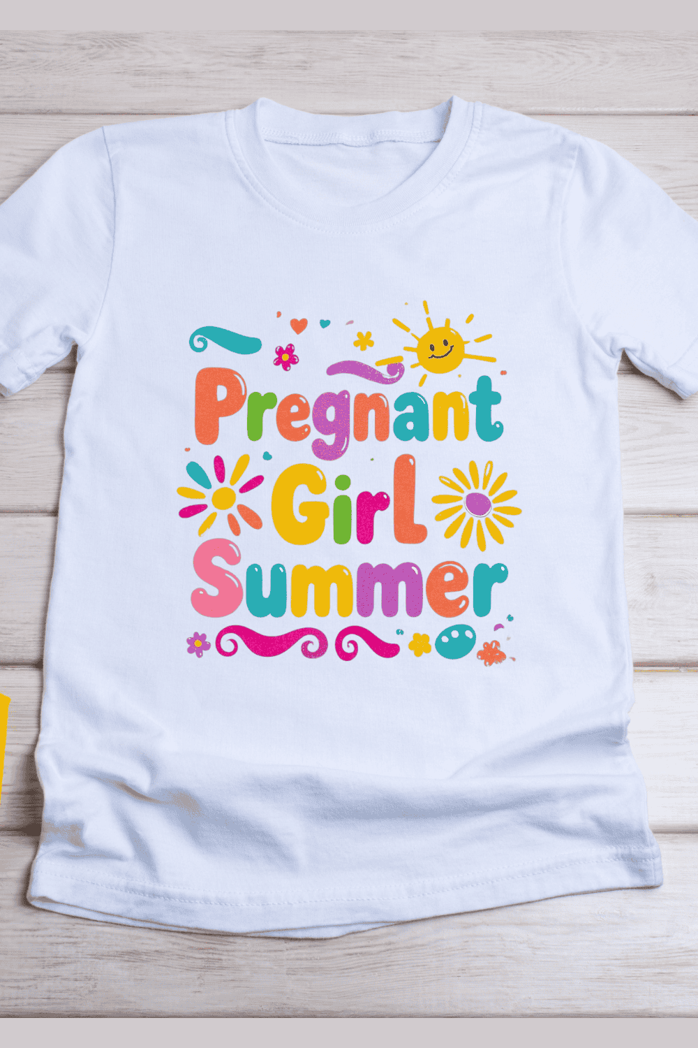 Cute Maternity Summer T-Shirt Design pinterest preview image.