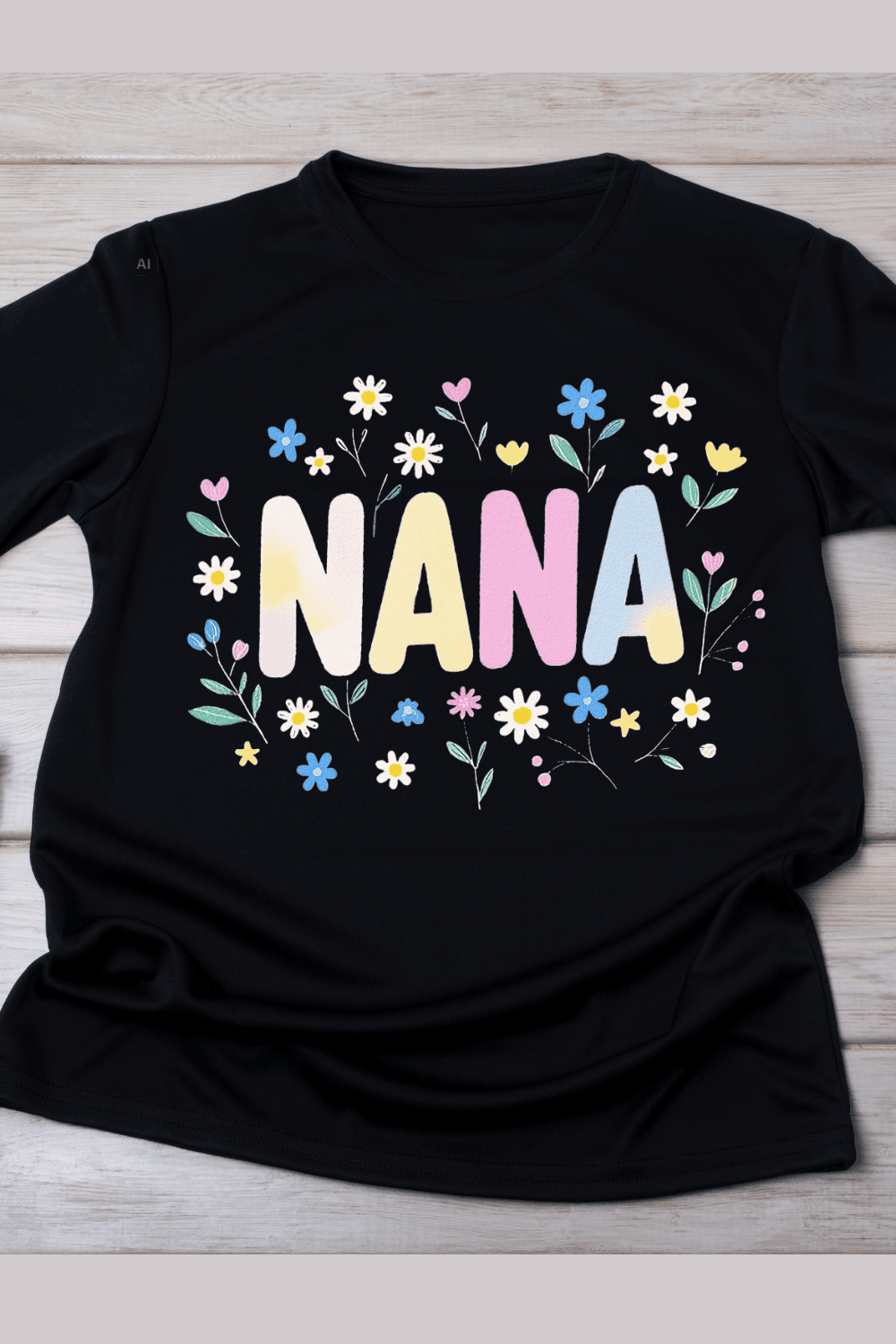 Botanical Nana Name T-Shirt Design pinterest preview image.