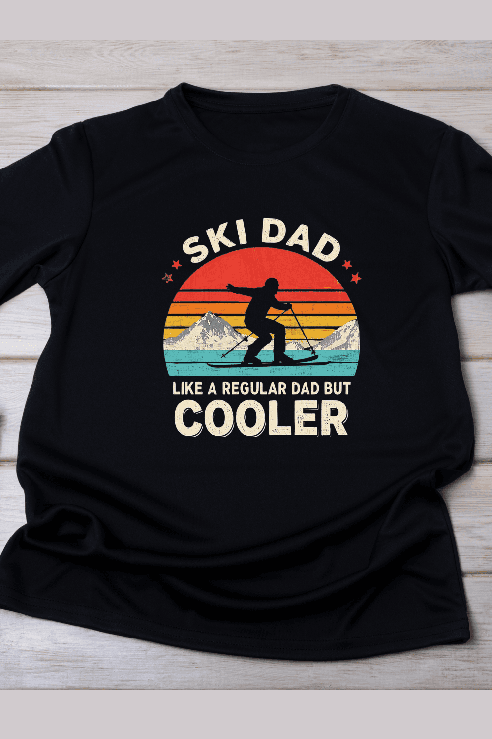 Ski Dad Cooler T-Shirt Design pinterest preview image.