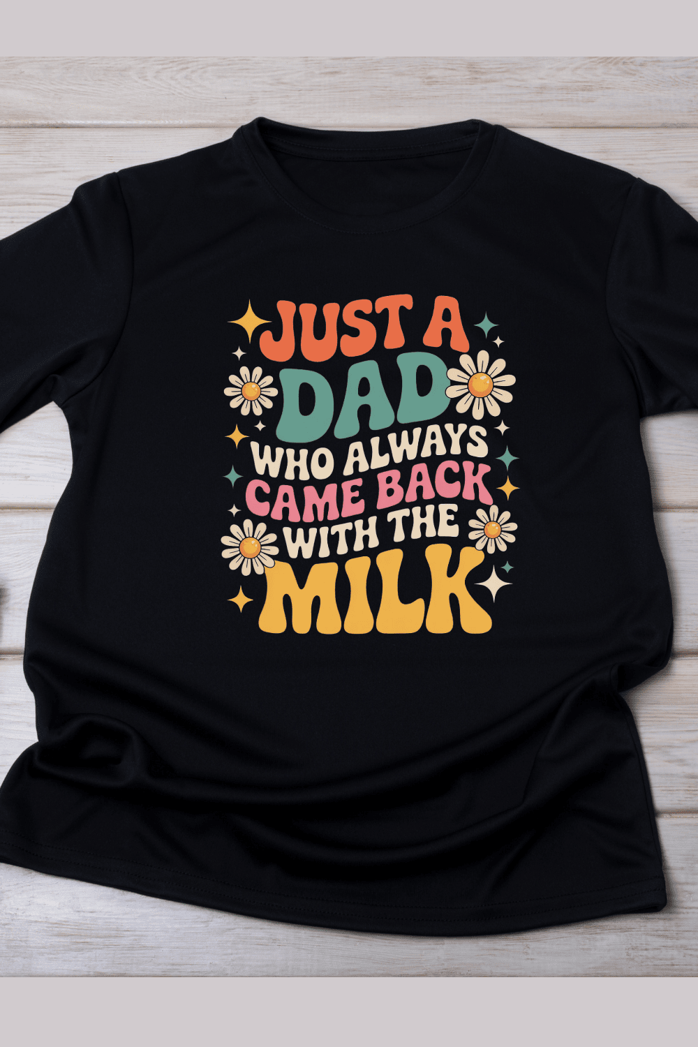 Retro Father's Day Funny Dad Milk T-Shirt Design pinterest preview image.