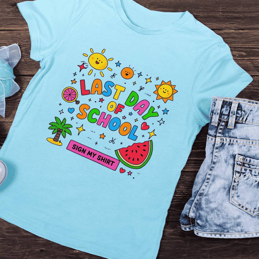 Last Day of School T-Shirt Design preview image.