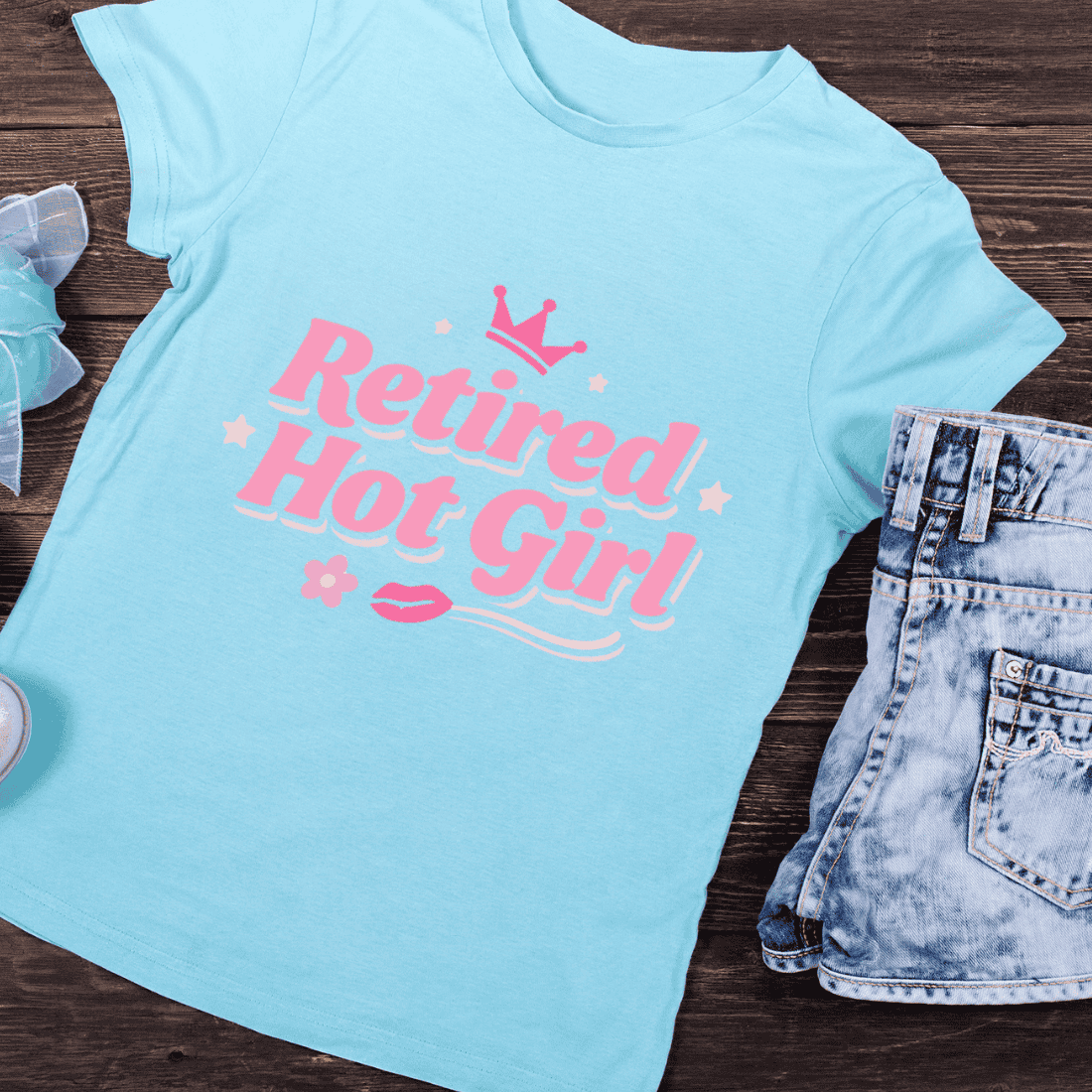 Empowered Woman Retirement Art T-Shirt Design preview image.