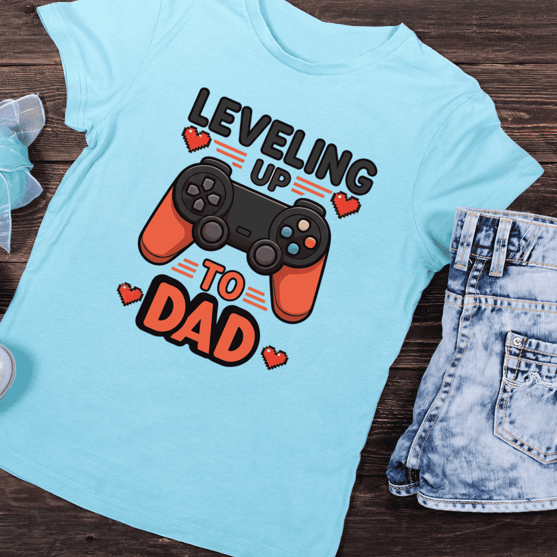 Father's Day Gamer T-Shirt Design preview image.