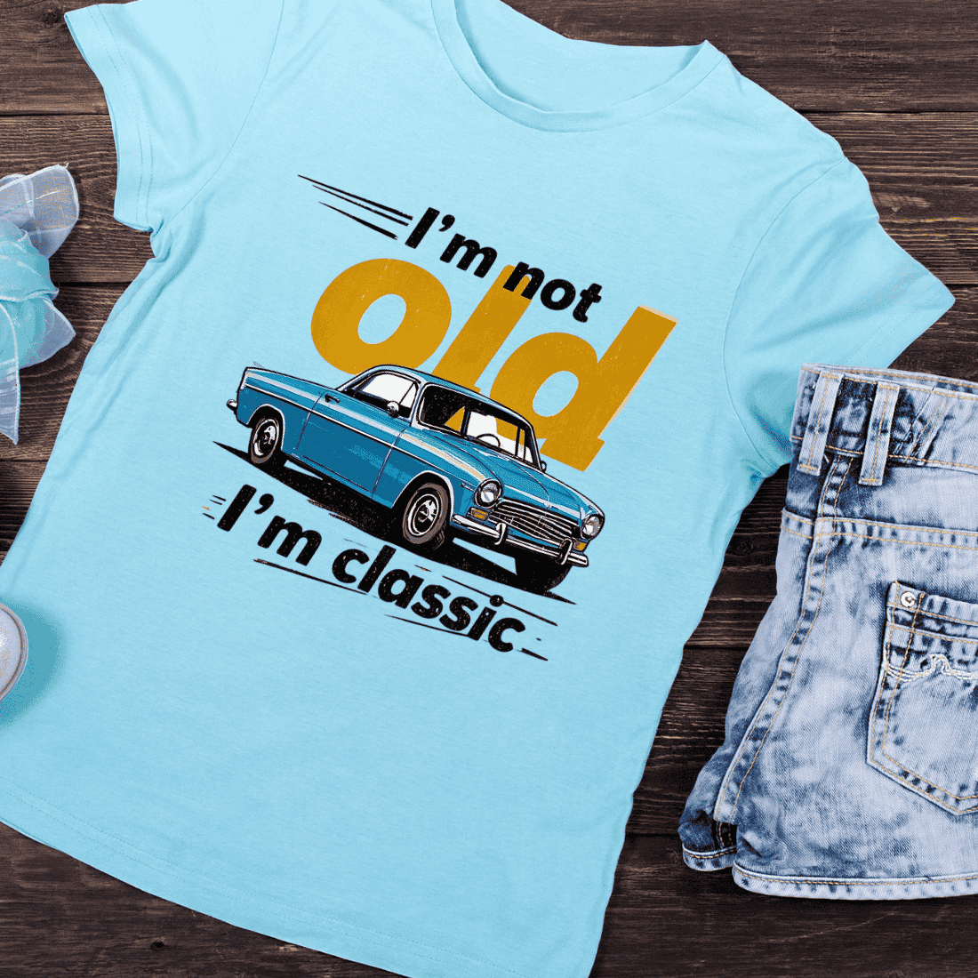 Vintage Car I'm Classic T-Shirt Design preview image.