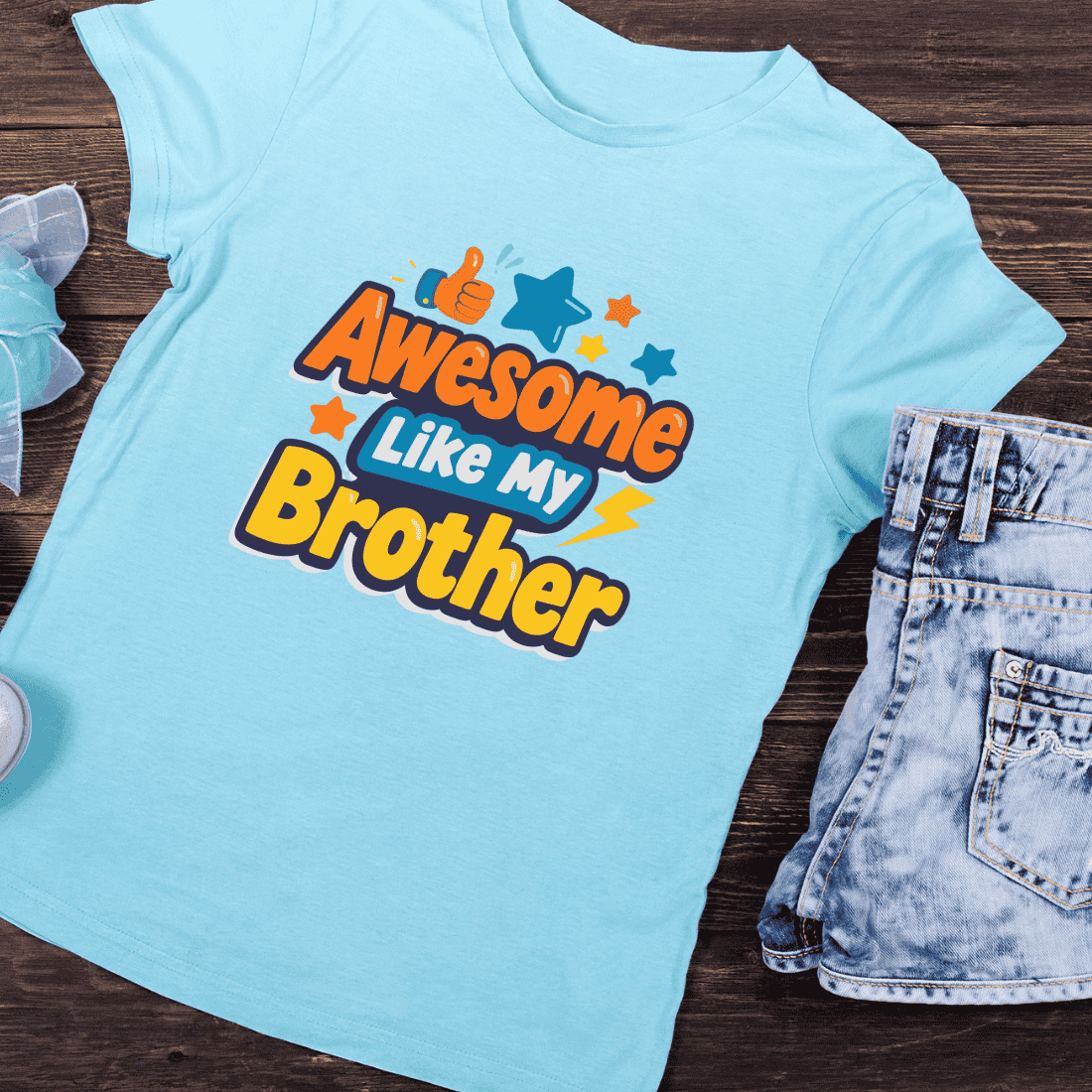 Awesome Like My Brother T-Shirt Design preview image.