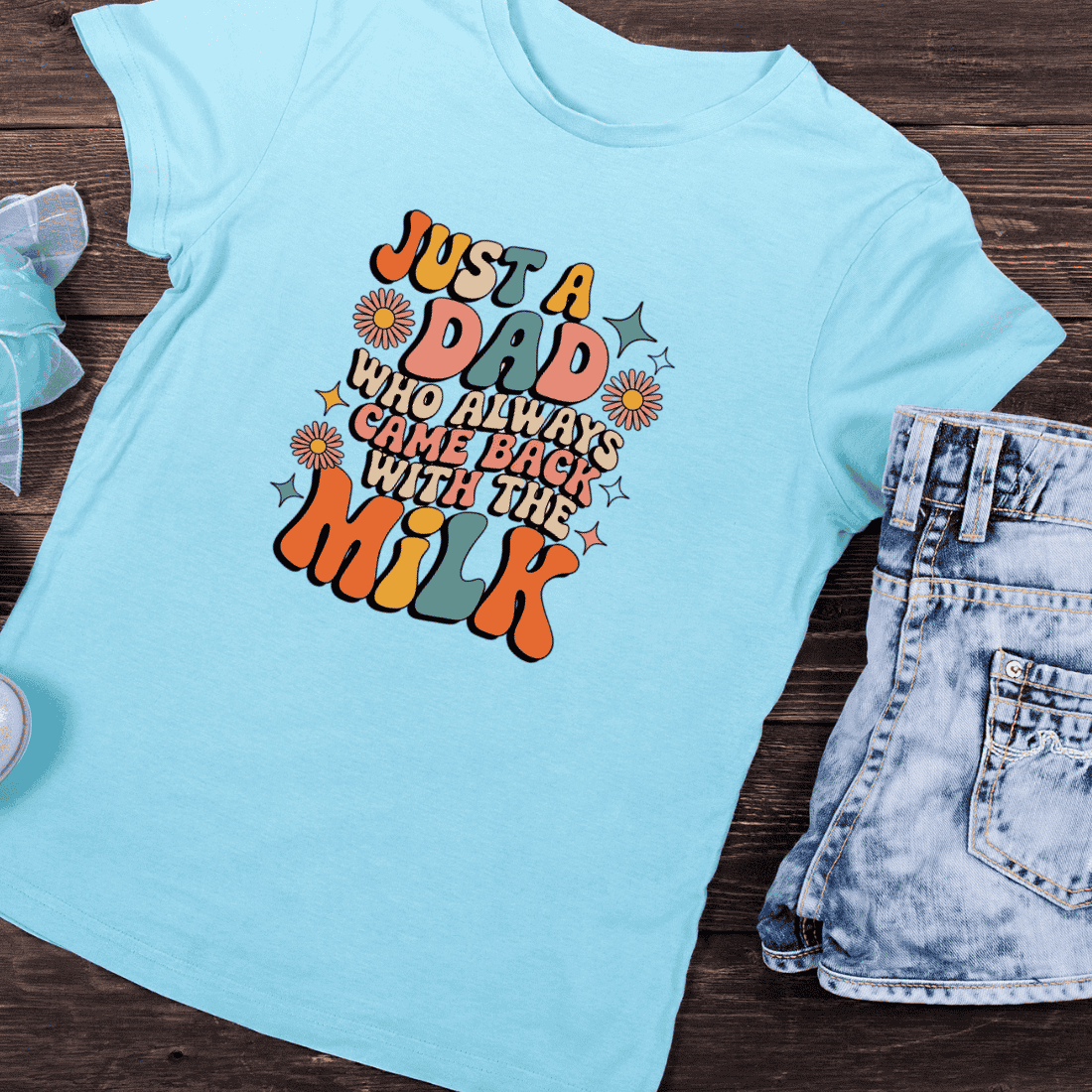 Retro Funny Dad Came Back With Milk T-Shirt Design preview image.