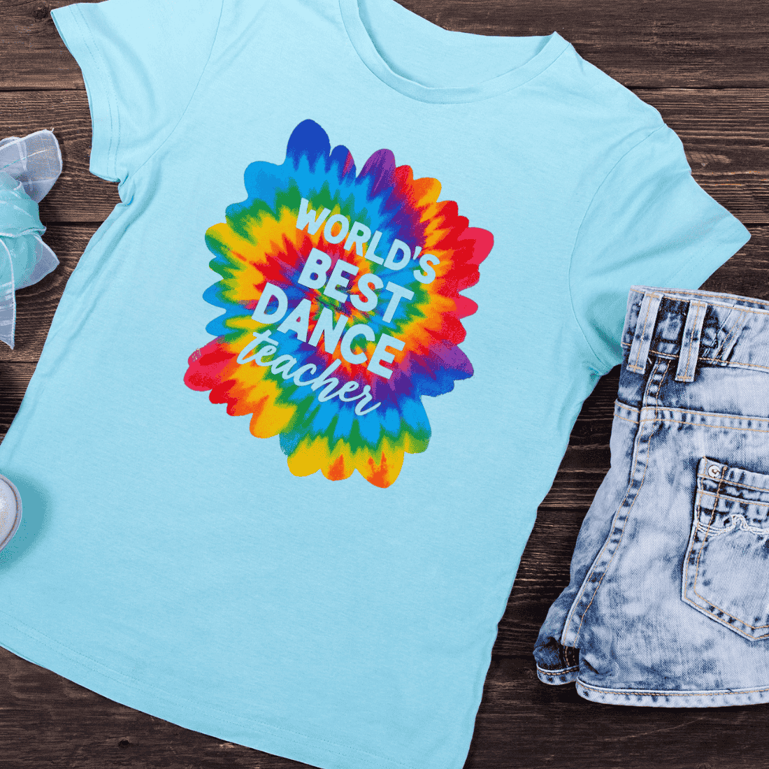 Tie Dye Dance Instructor T-Shirt Design preview image.