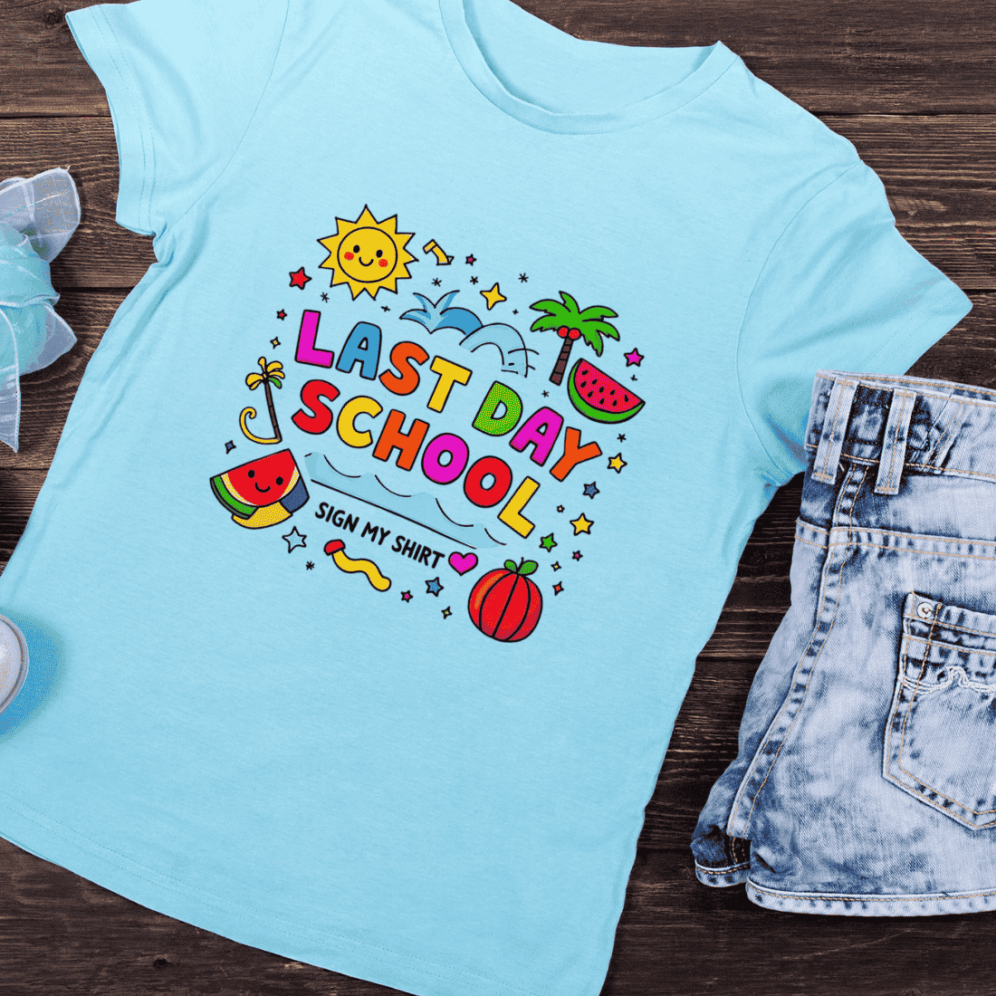 Happy Summer School's Out T-Shirt Design preview image.