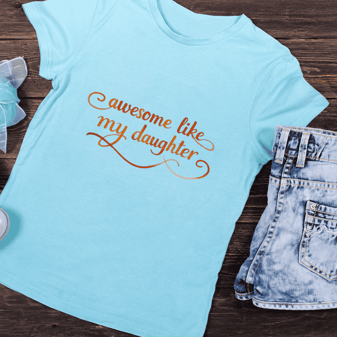 Love My Daughter Saying T-Shirt Design preview image.