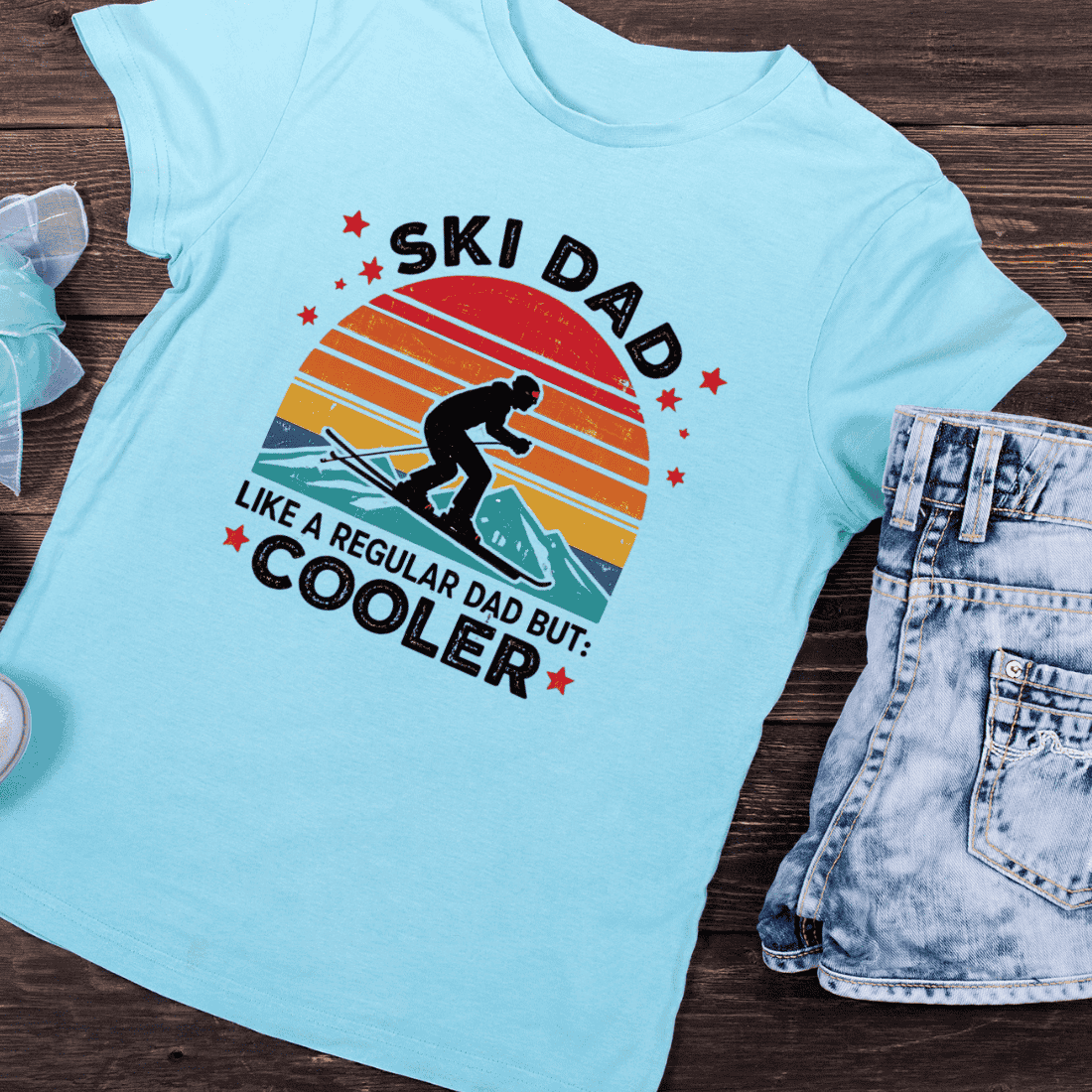 Father's Day Winter Sports T-Shirt Design preview image.