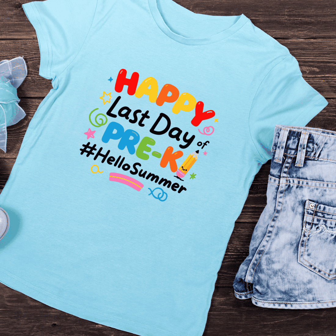 Happy Last Day of Pre-K T-Shirt Design preview image.