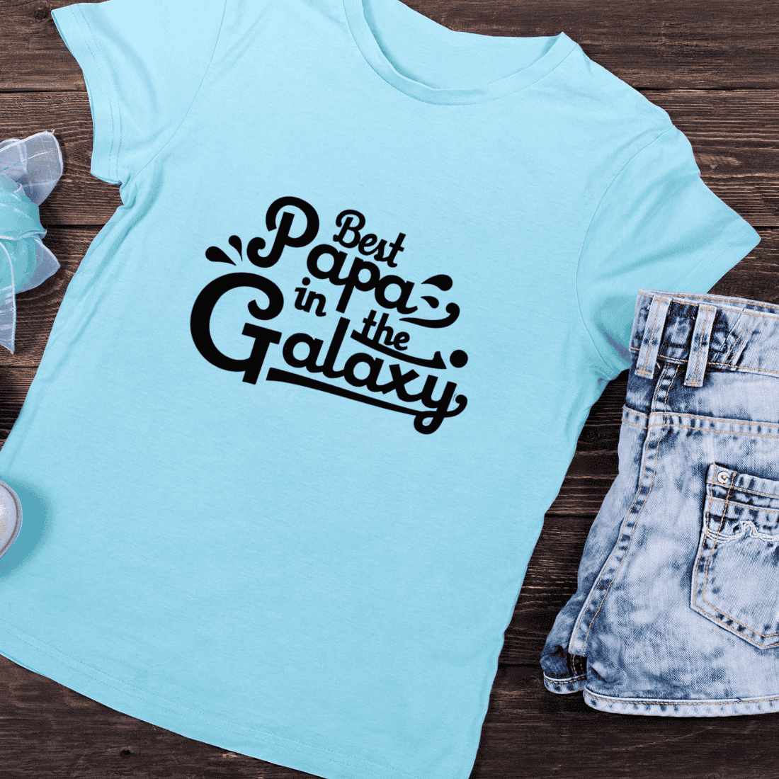 Galaxy Papa Quote T-Shirt Design preview image.