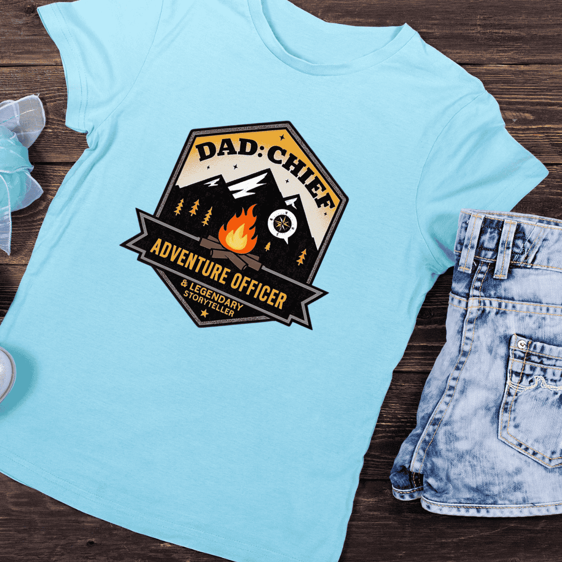 Adventure Dad T-Shirt Design preview image.