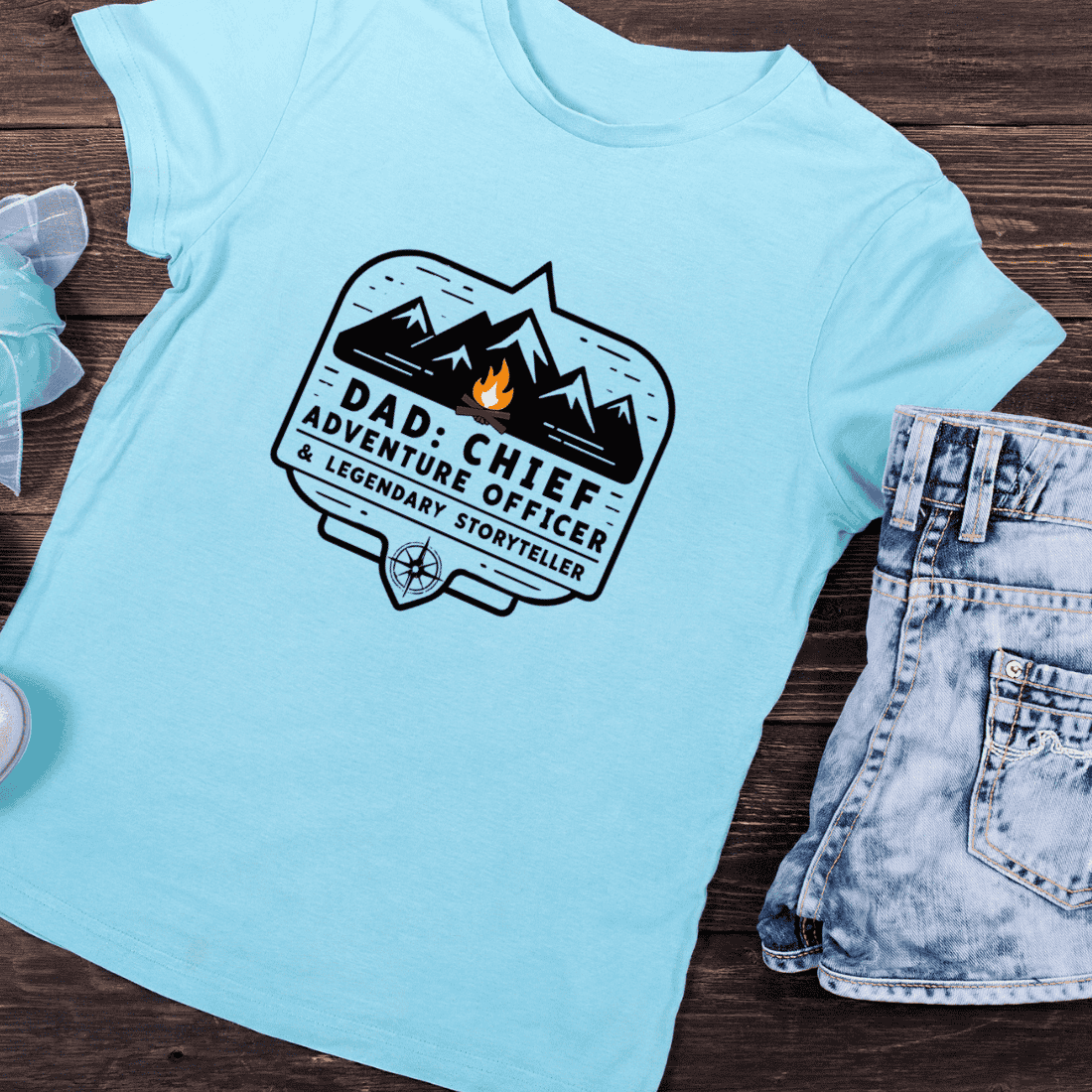 Dad Chief Adventure Officer T-Shirt Design preview image.