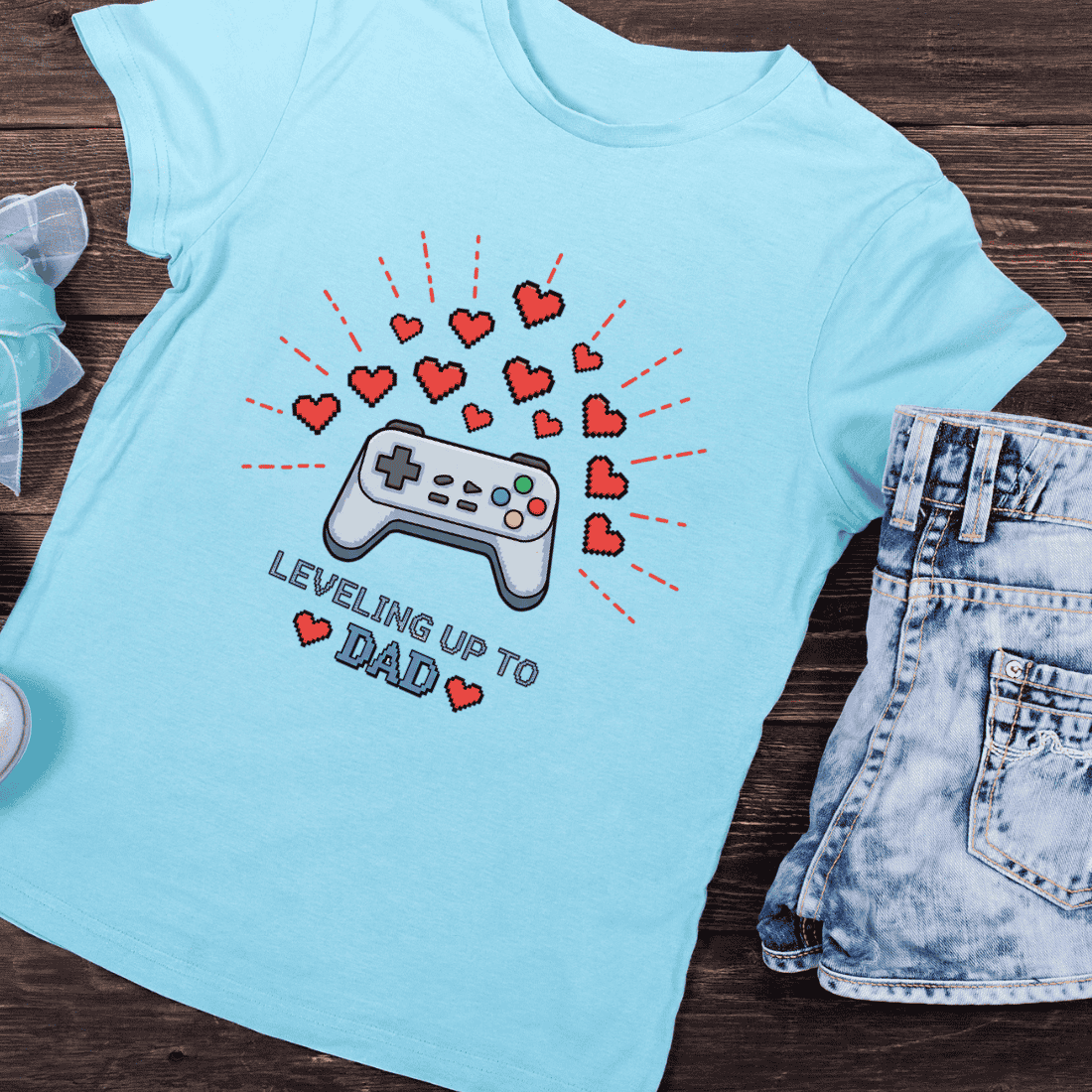 New Daddy Gaming Theme T-Shirt Design preview image.