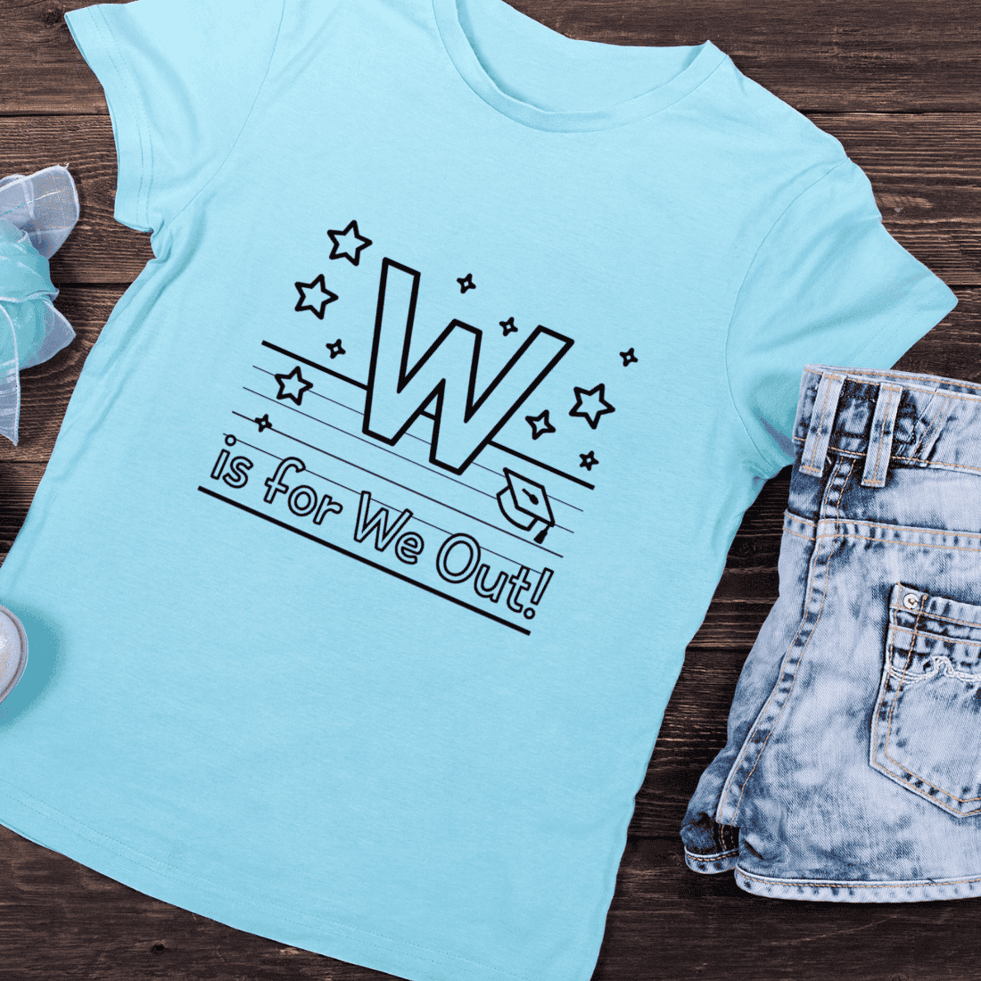 End of School Year Letter W Art T-Shirt Design preview image.