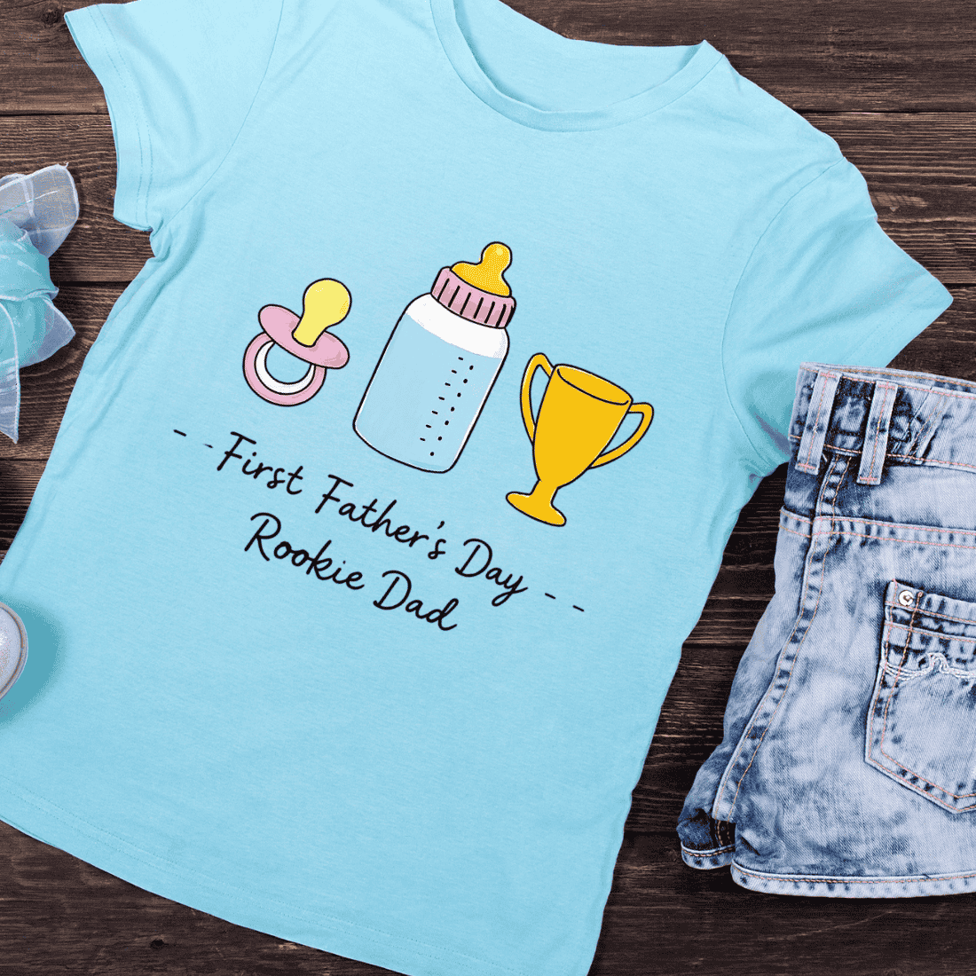 Funny First Time Father T-Shirt Design preview image.