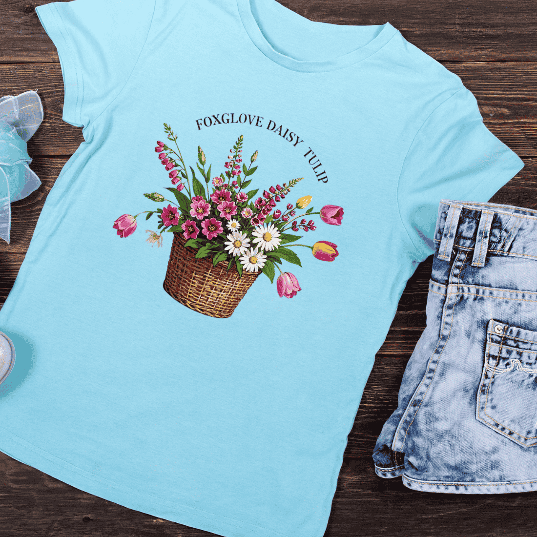 Vintage Floral Bouquet T-Shirt Design preview image.