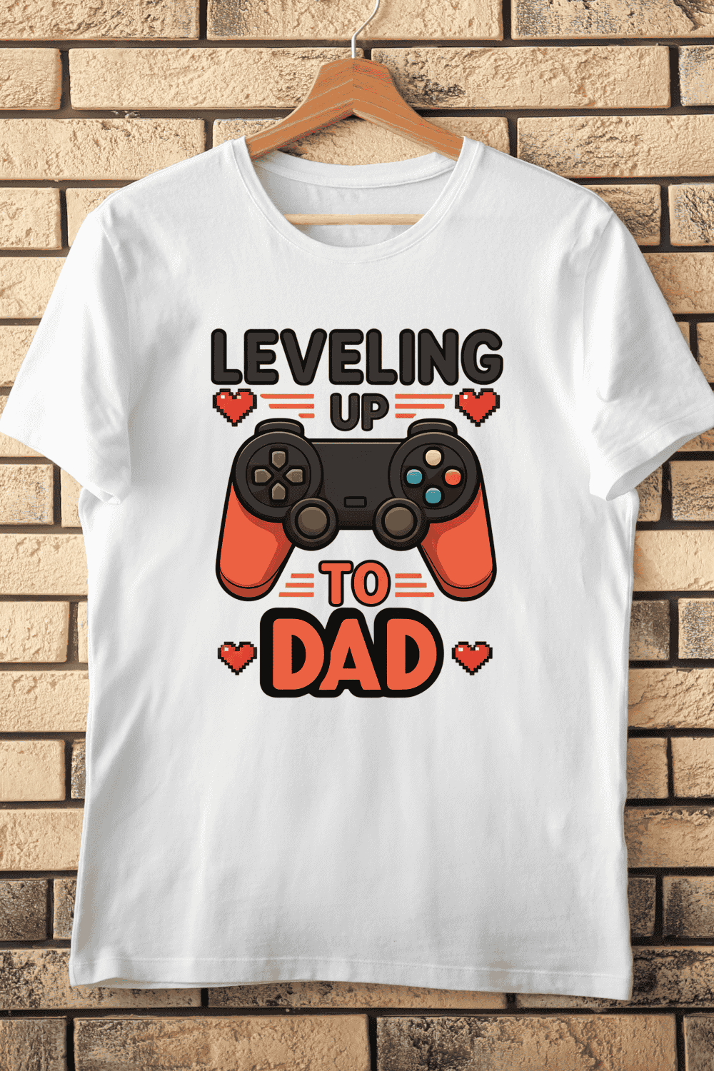 Father's Day Gamer T-Shirt Design pinterest preview image.