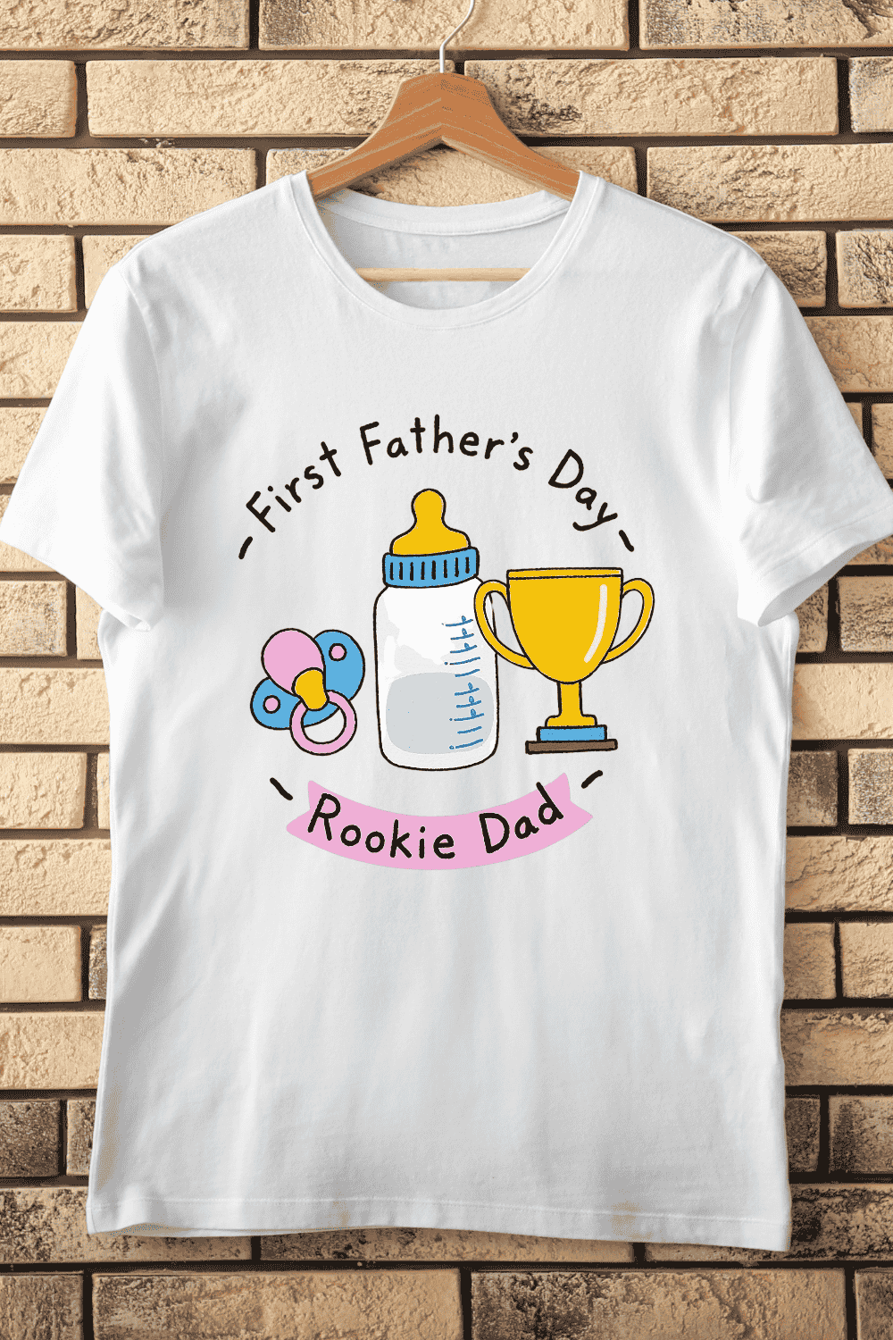 Rookie Dad Award T-Shirt Design pinterest preview image.