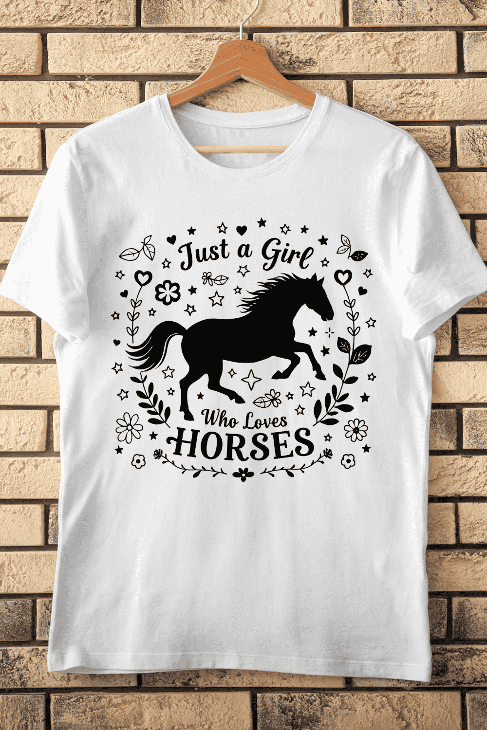Horse Riding Girl T-Shirt Design pinterest preview image.