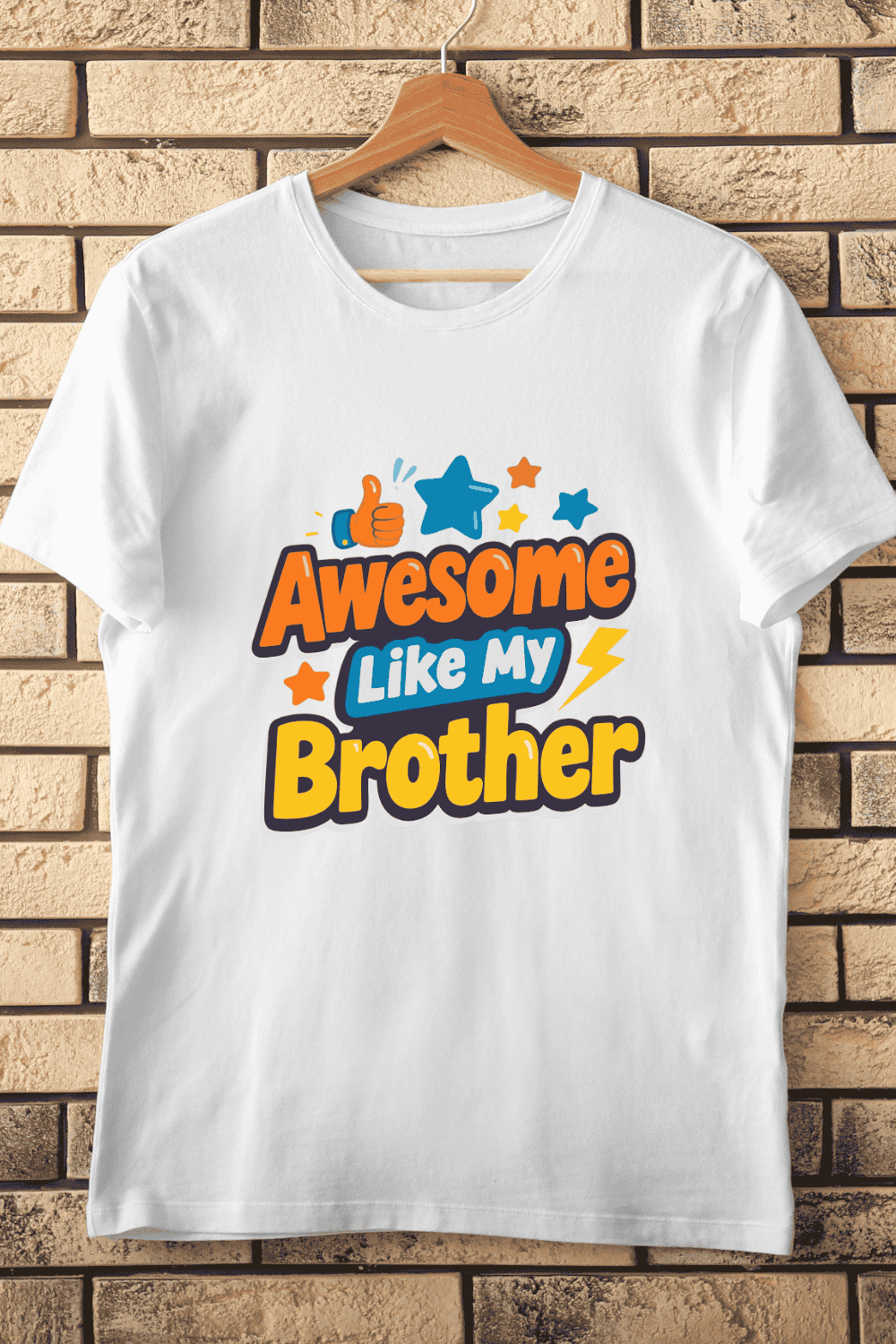 Awesome Like My Brother T-Shirt Design pinterest preview image.