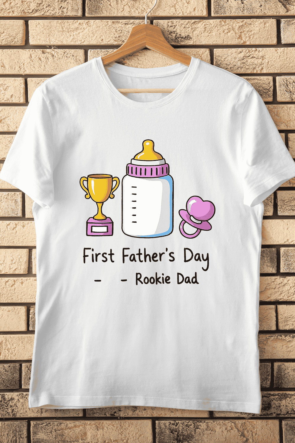 New Dad Celebration T-Shirt Design pinterest preview image.