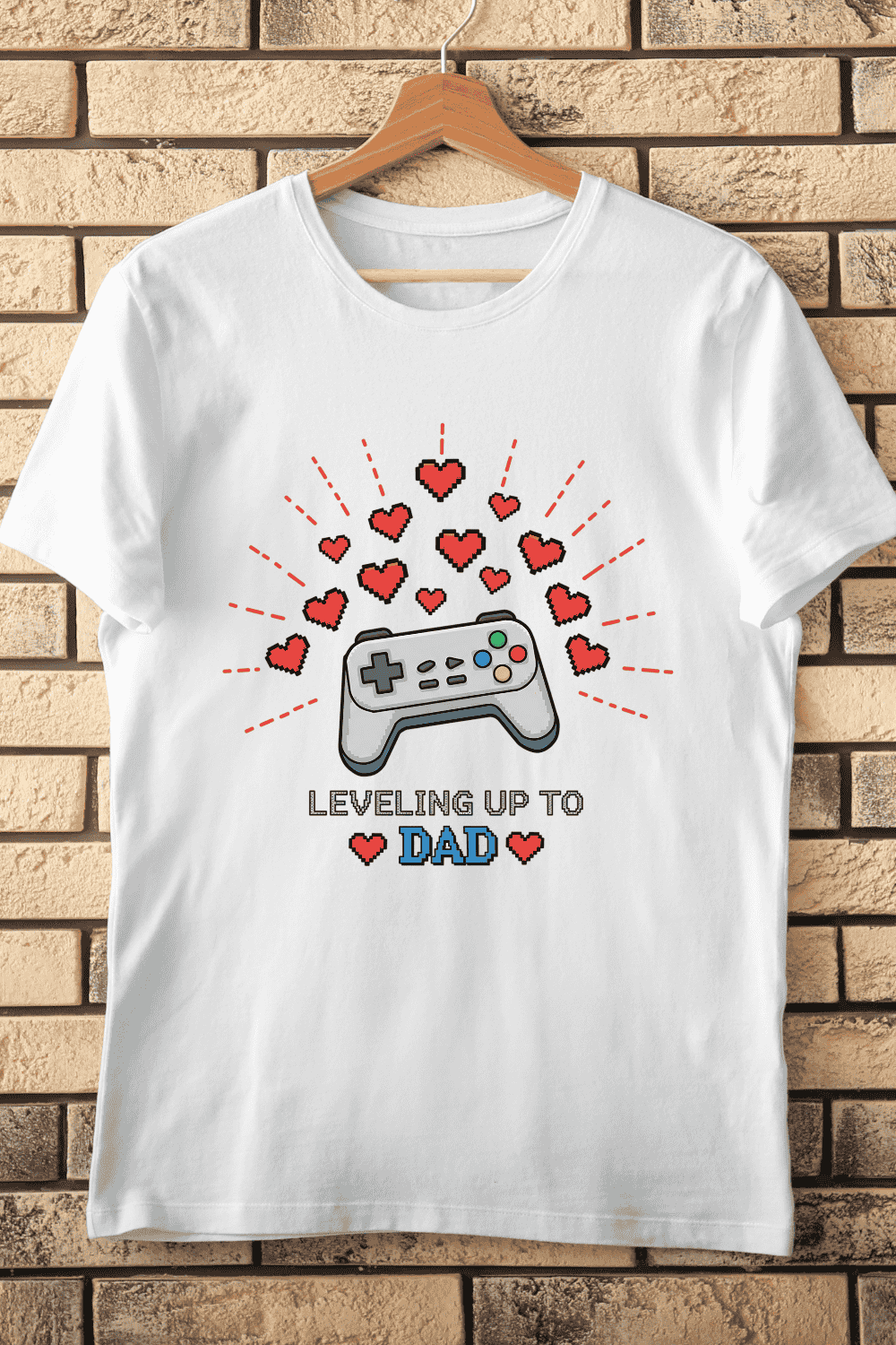 New Daddy Gaming Theme T-Shirt Design pinterest preview image.