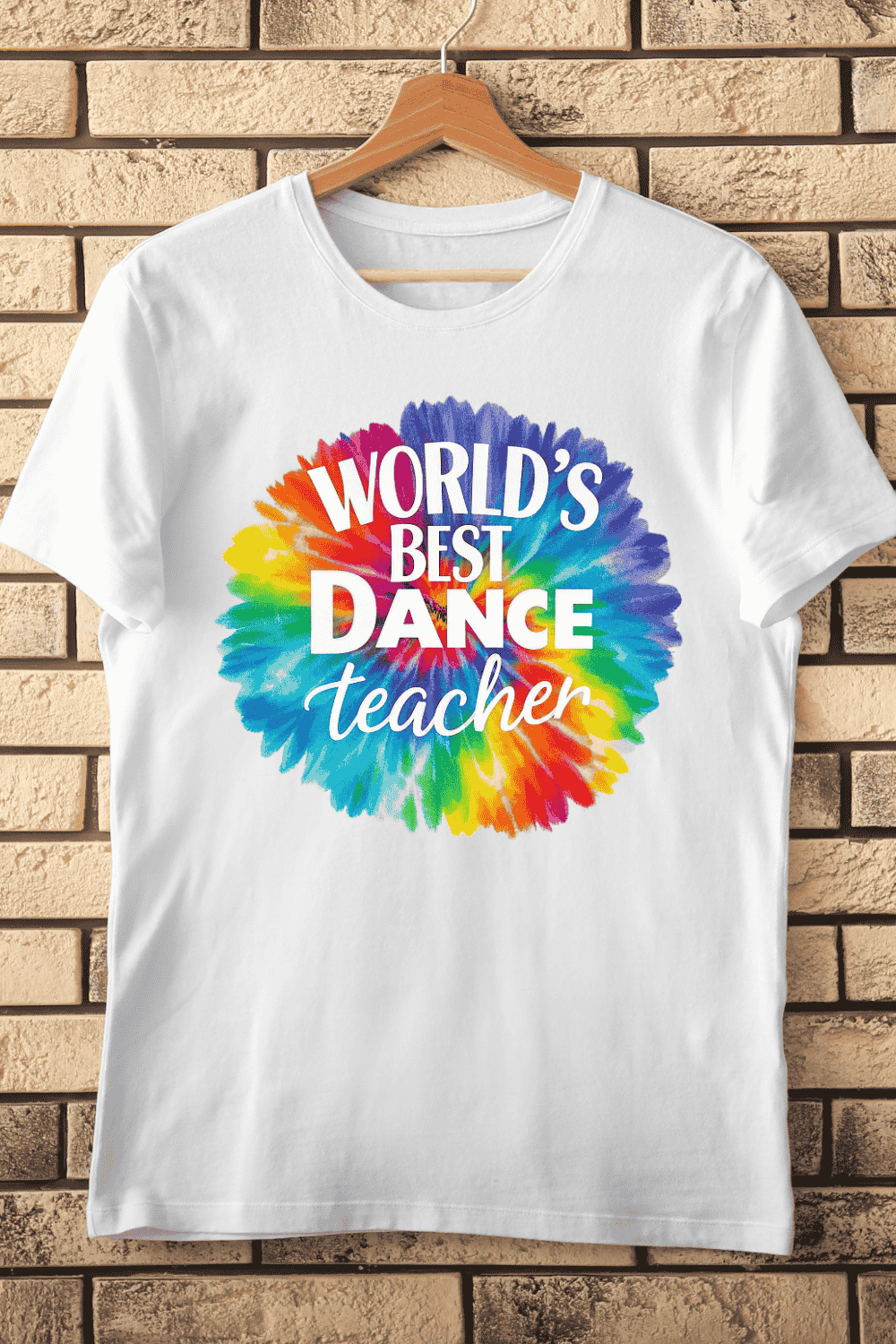 World's Best Dance Teacher Tie Dye T-Shirt Design pinterest preview image.