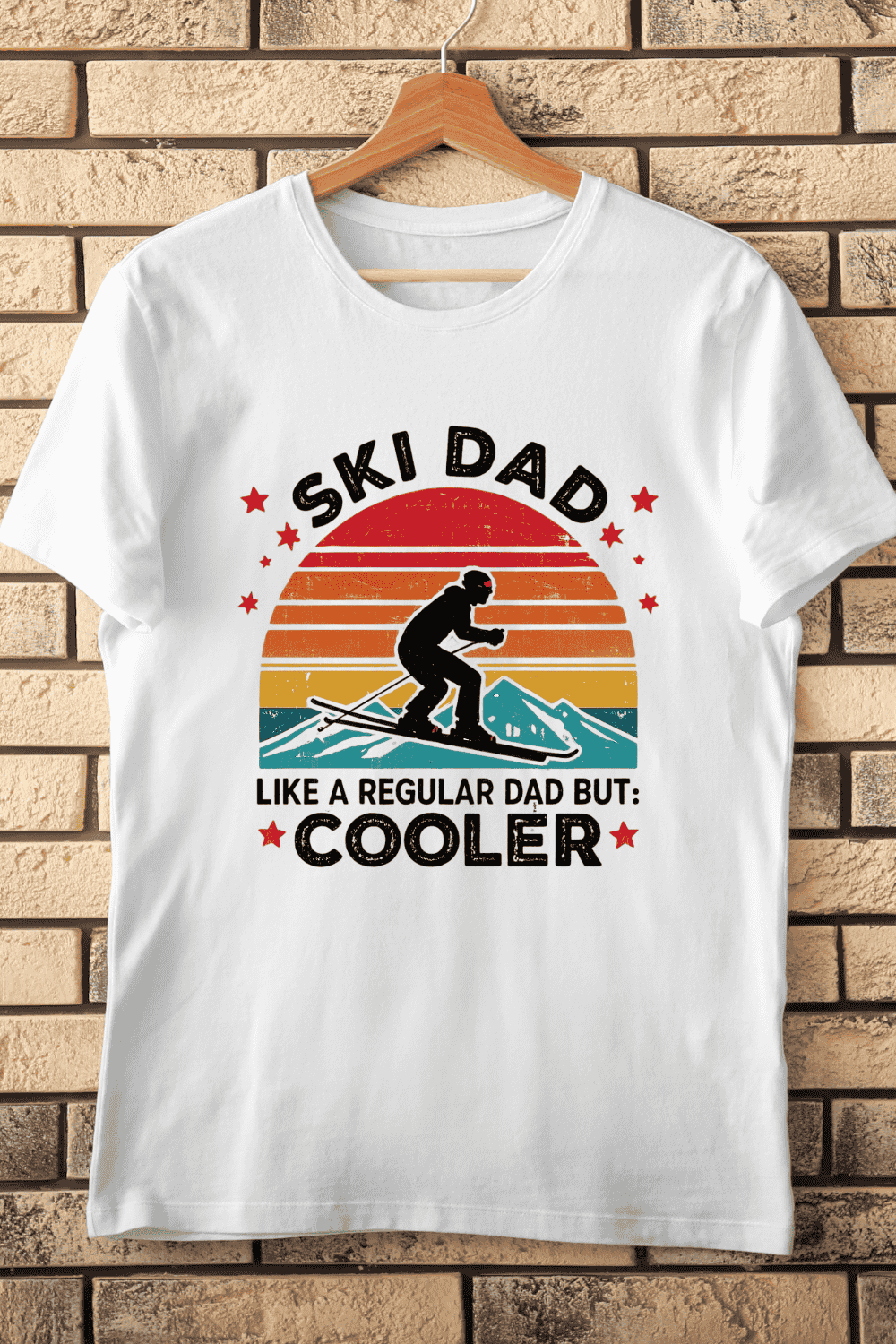 Father's Day Winter Sports T-Shirt Design pinterest preview image.