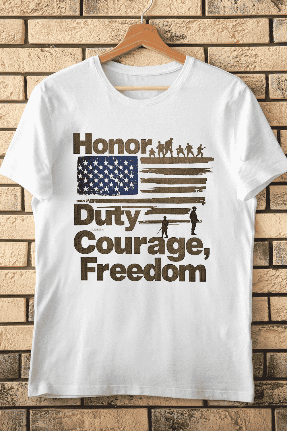 USA Armed Forces Honor T-Shirt Design pinterest preview image.