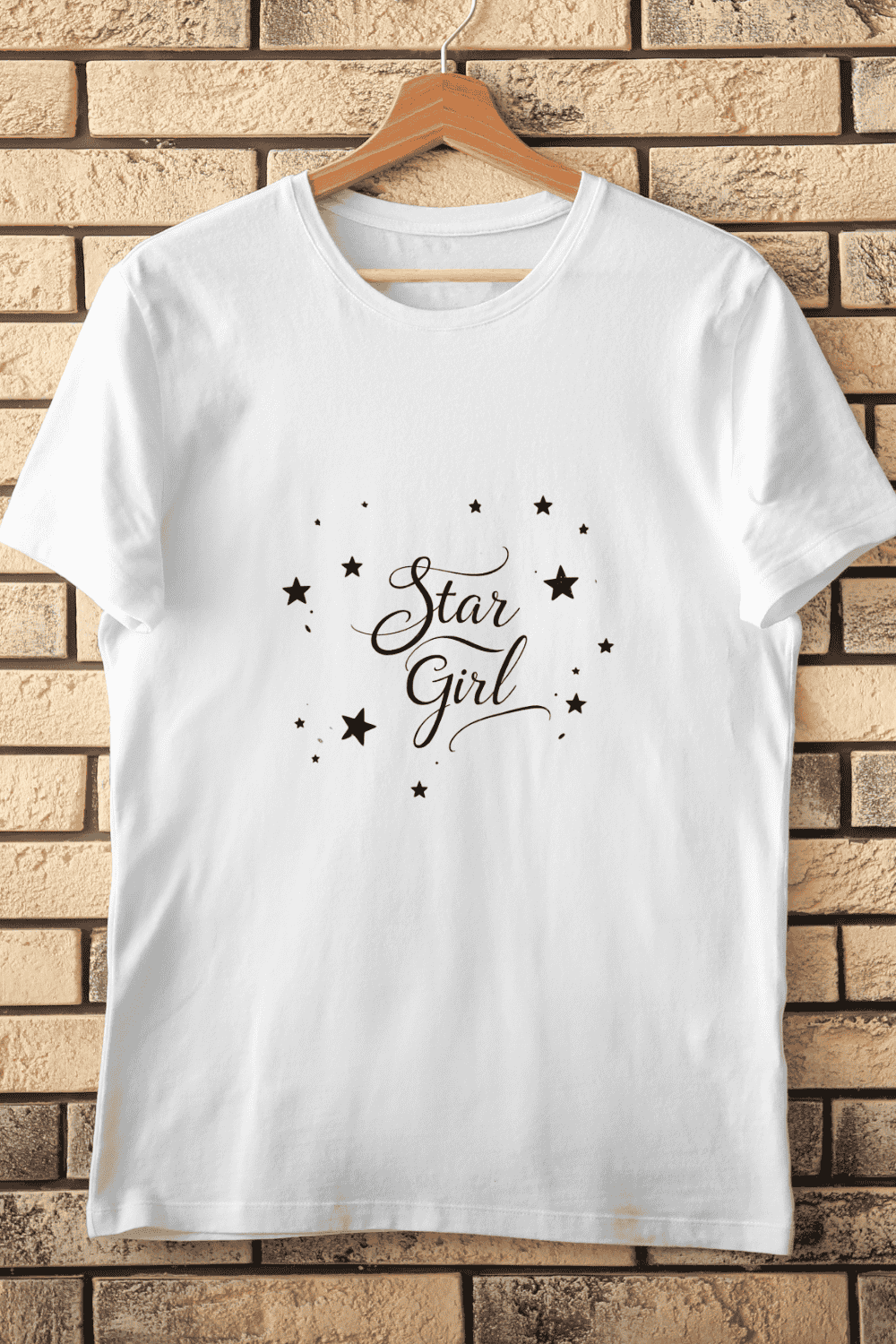 Girly Star T-Shirt Design pinterest preview image.