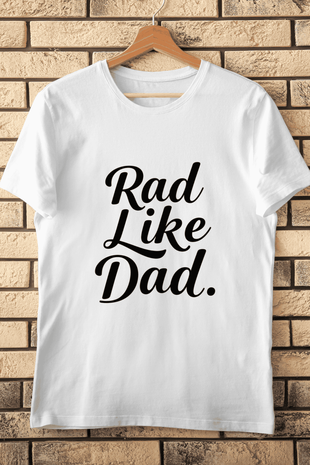 Rad Like Dad Simple Typography T-Shirt Design pinterest preview image.