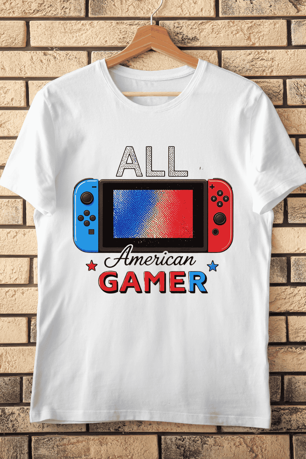 American Pride Gamer T-Shirt Design pinterest preview image.