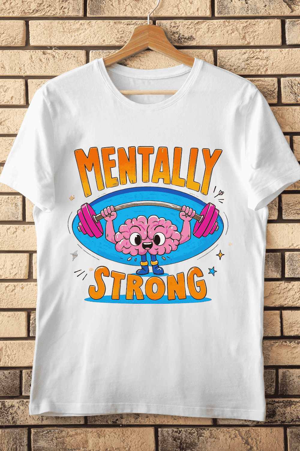 Empowering Brain Fitness T-Shirt Design pinterest preview image.