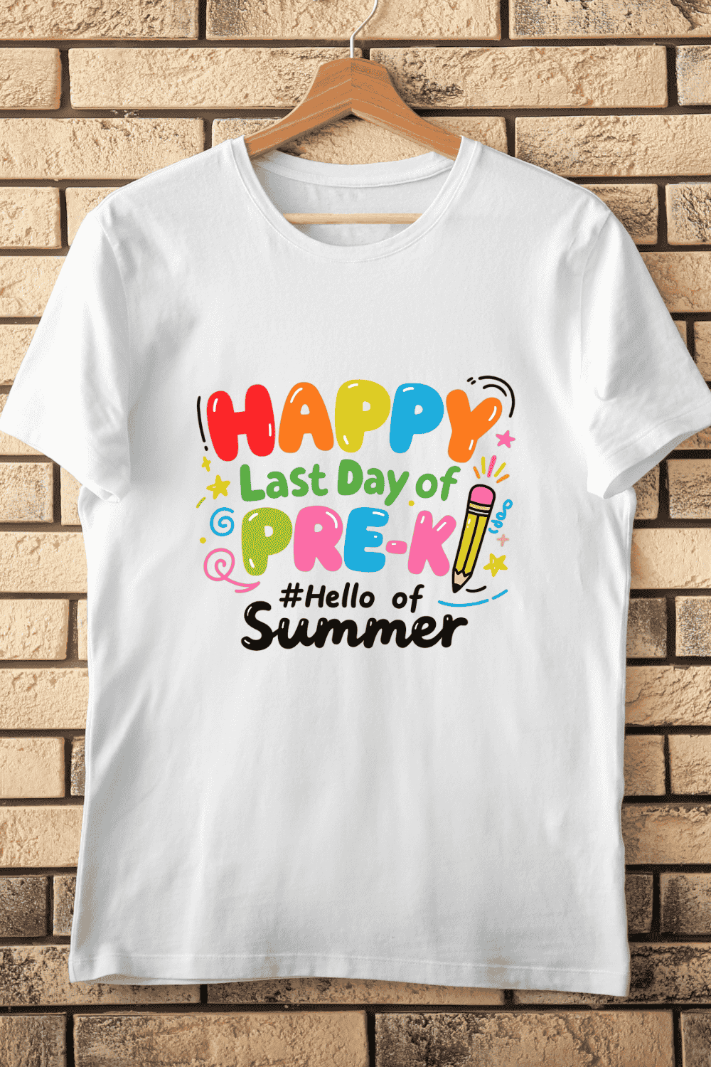Last Day of Pre-K T-Shirt Design pinterest preview image.
