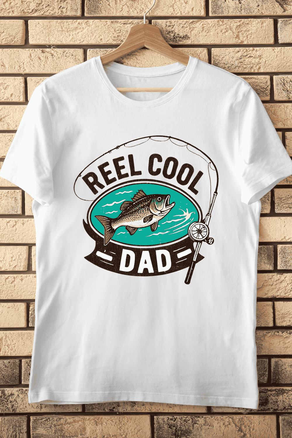 Reel Cool Dad Fishing T-Shirt Design pinterest preview image.