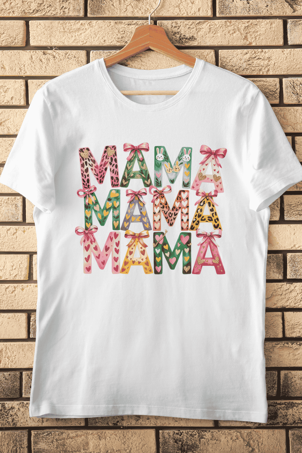 Playful Mama Letter Collection T-Shirt Design pinterest preview image.