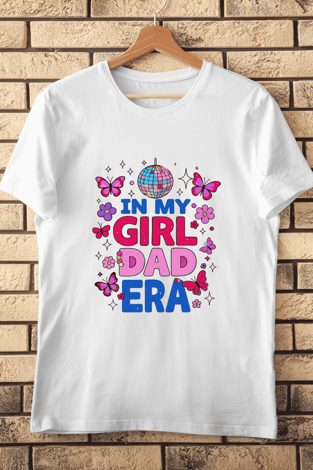 Modern Girl Dad Era T-Shirt Design pinterest preview image.