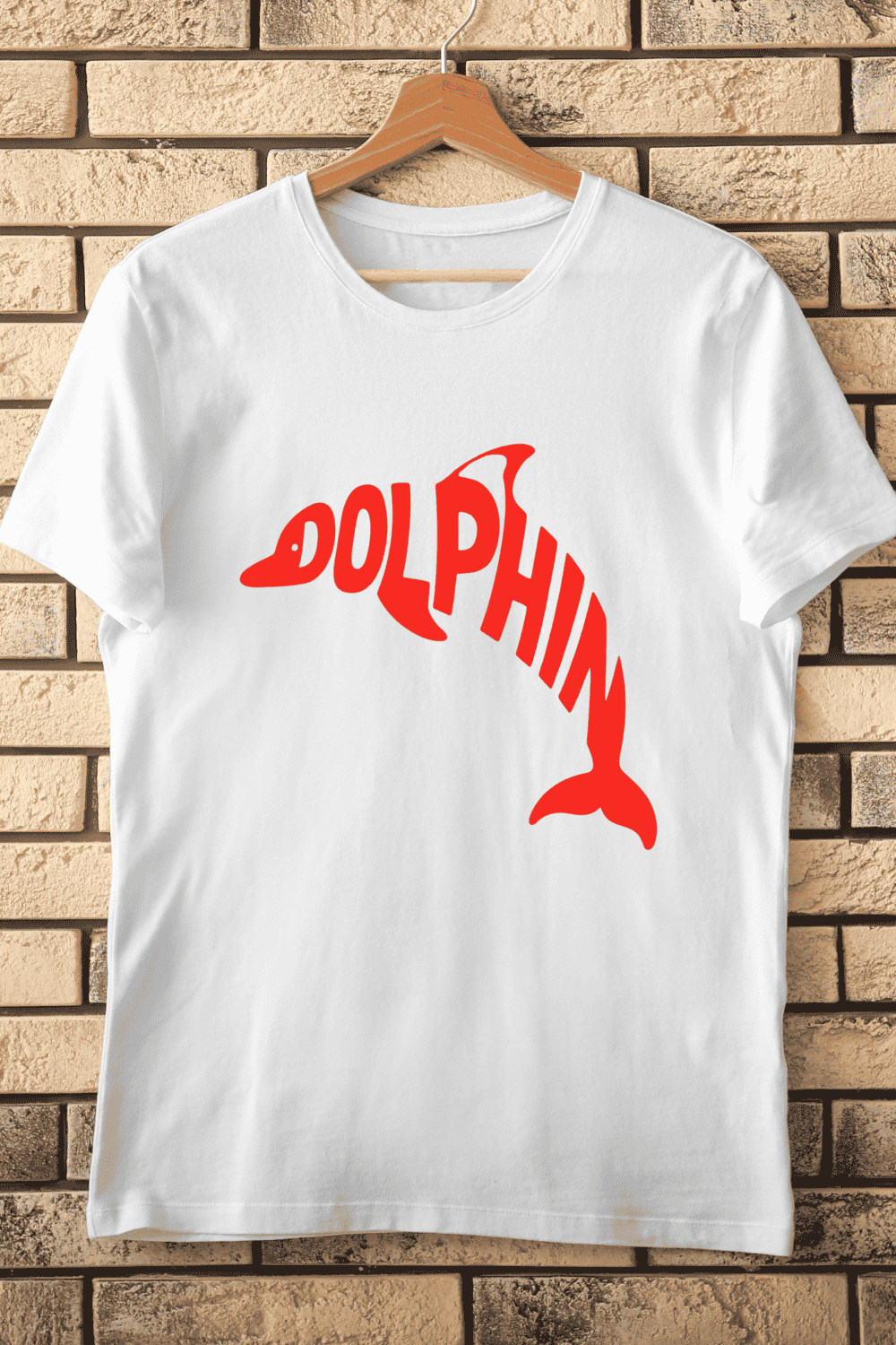 Dolphin Typography T-Shirt Design pinterest preview image.